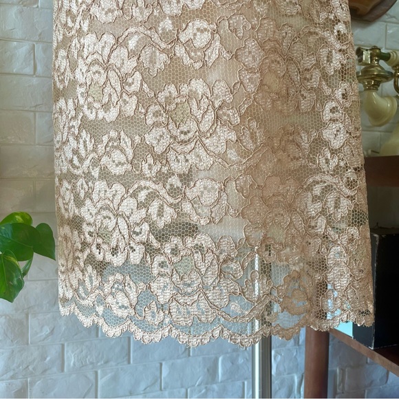 Vintage 1990s Y2K Circa 2000 Lace Overlay Spaghetti Strap Mini Dress - Picture 7 of 14